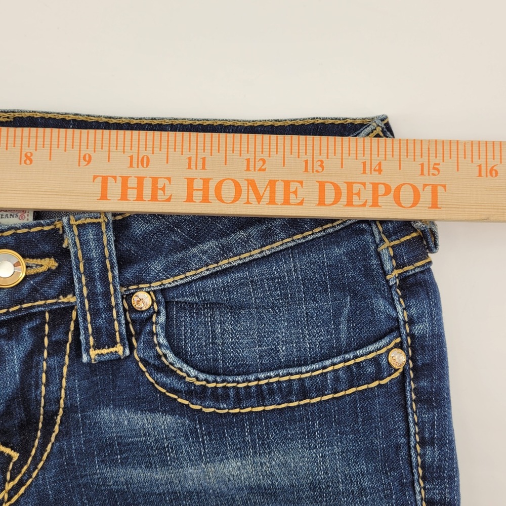 True Religion Disco Billy Big T Jeans Womens 27 Blue‎ Low Rise Straight Leg - Picture 3 of 7